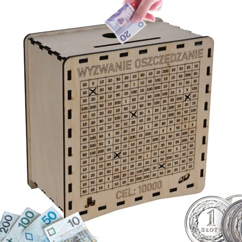 Skarbonka Wykreślana Twój Grawer - Wyzwanie Oszczędzanie